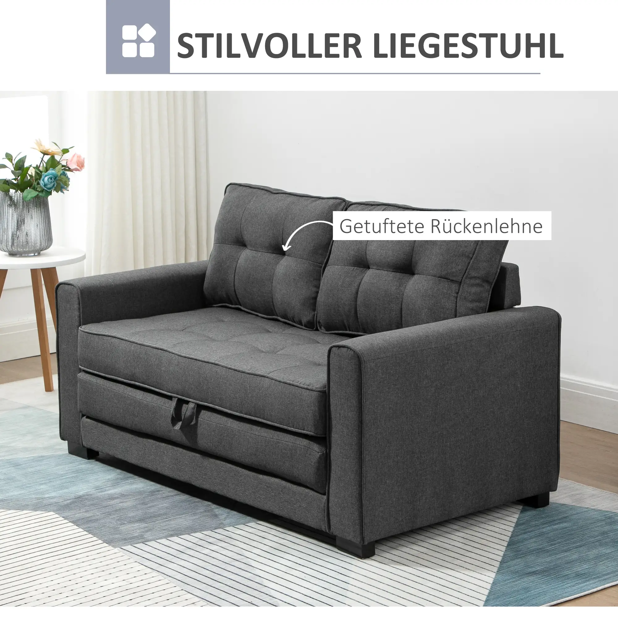 HOMCOM 2-Sitzer Schlafsofa – Kompakt, bequem und praktisch