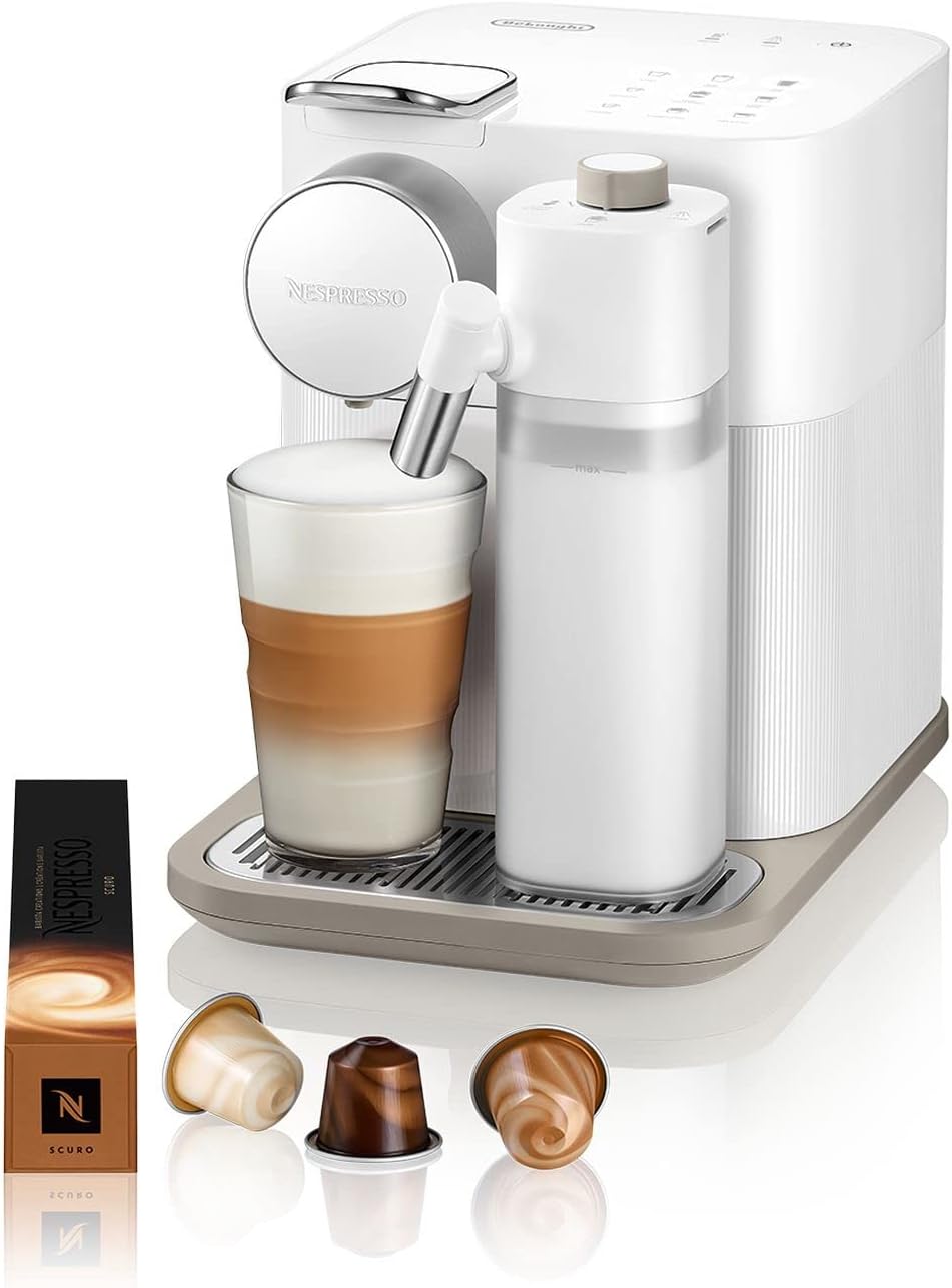 Nespresso De’Longhi Gran Lattissima EN640.W – Kapselmaschine mit automatischem Milchsystem, 19 bar, 1400W, Weiß