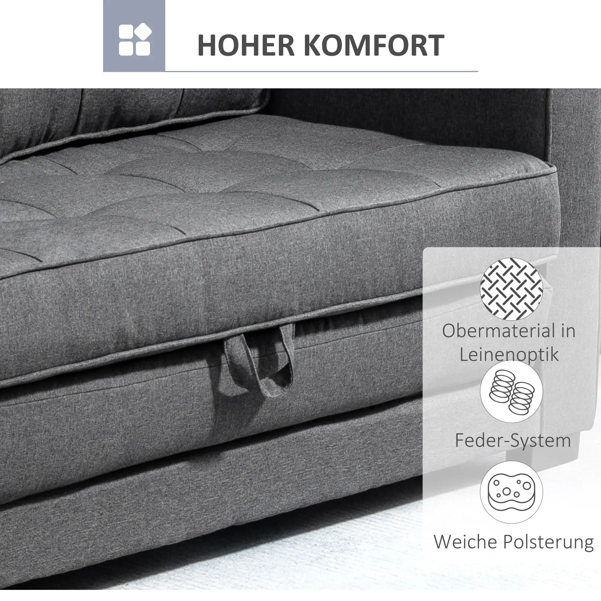 HOMCOM 2-Sitzer Schlafsofa – Kompakt, bequem und praktisch