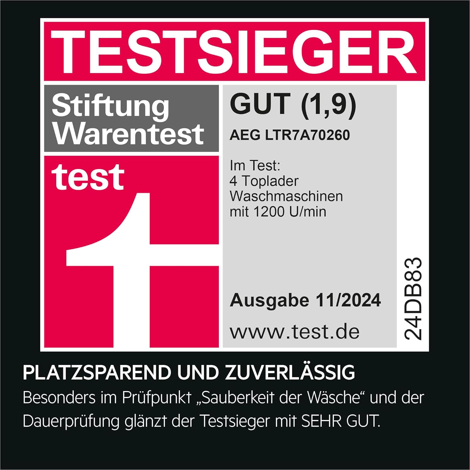 AEG LTR7A71370 Serie 7000 Toplader Waschmaschine mit ProSteam – Frische Wäsche in Rekordzeit