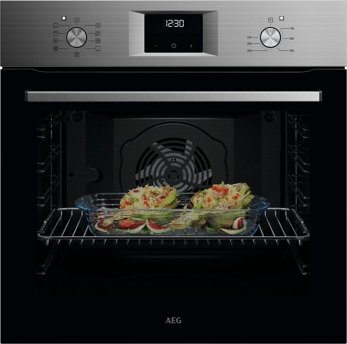 AEG BPE53516AB Einbau-Backofen Serie 5 – Pyrolyse, Heißluft, 25 Programme, LED-Touch, Kühle Tür, Schwarz