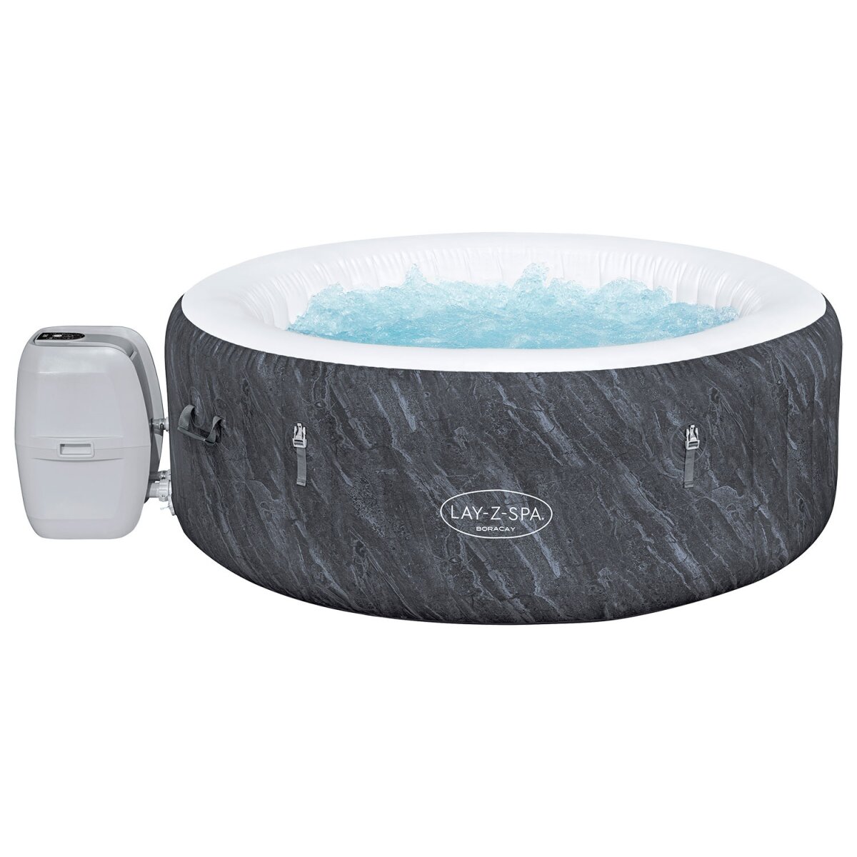 Bestway LAY-Z-SPA Boracay AirJet – Aufblasbarer Whirlpool Ø 180 x 66 cm mit Wi-Fi