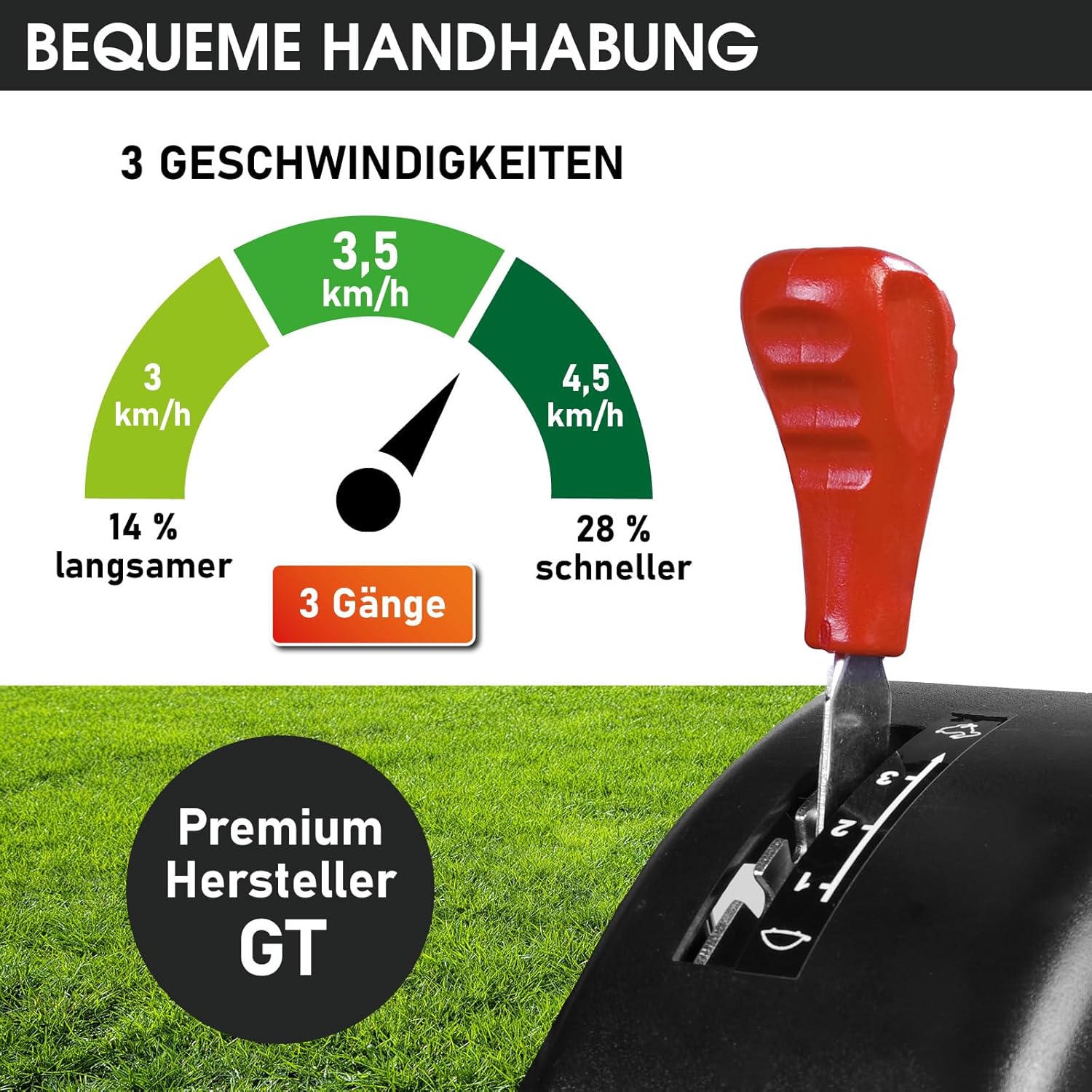 BRAST 19224 ESTART Benzin-Rasenmäher – 5,2 kW, Elektrostart, 3 Gänge, 48 cm Schnittbreite, 60 L Fangkorb, Mulchfunktion, Stahlgehäuse