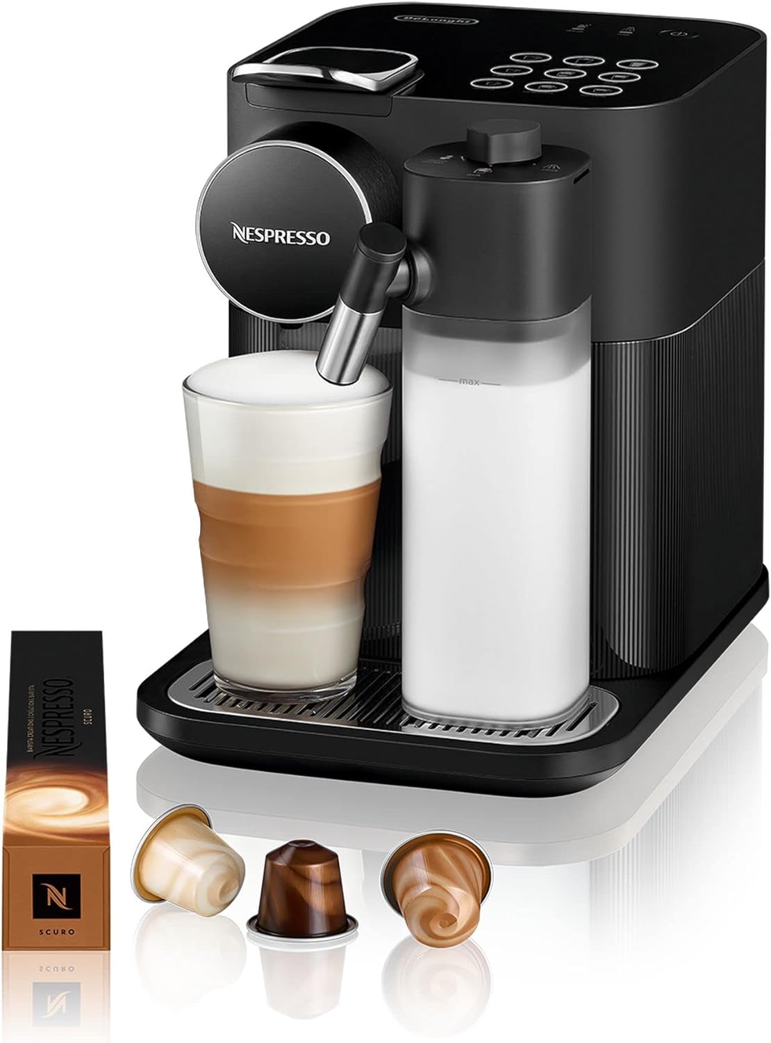 Nespresso De’Longhi Gran Lattissima EN640.W – Kapselmaschine mit automatischem Milchsystem, 19 bar, 1400W, Weiß