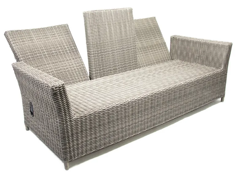 Bellavista Alu-Luxus Asti 6-teilig – Garten-Lounge Set: 3-Sitzer Sofa, 2 Sessel, 2 Hocker, Tisch, verstellbare Rückenlehne