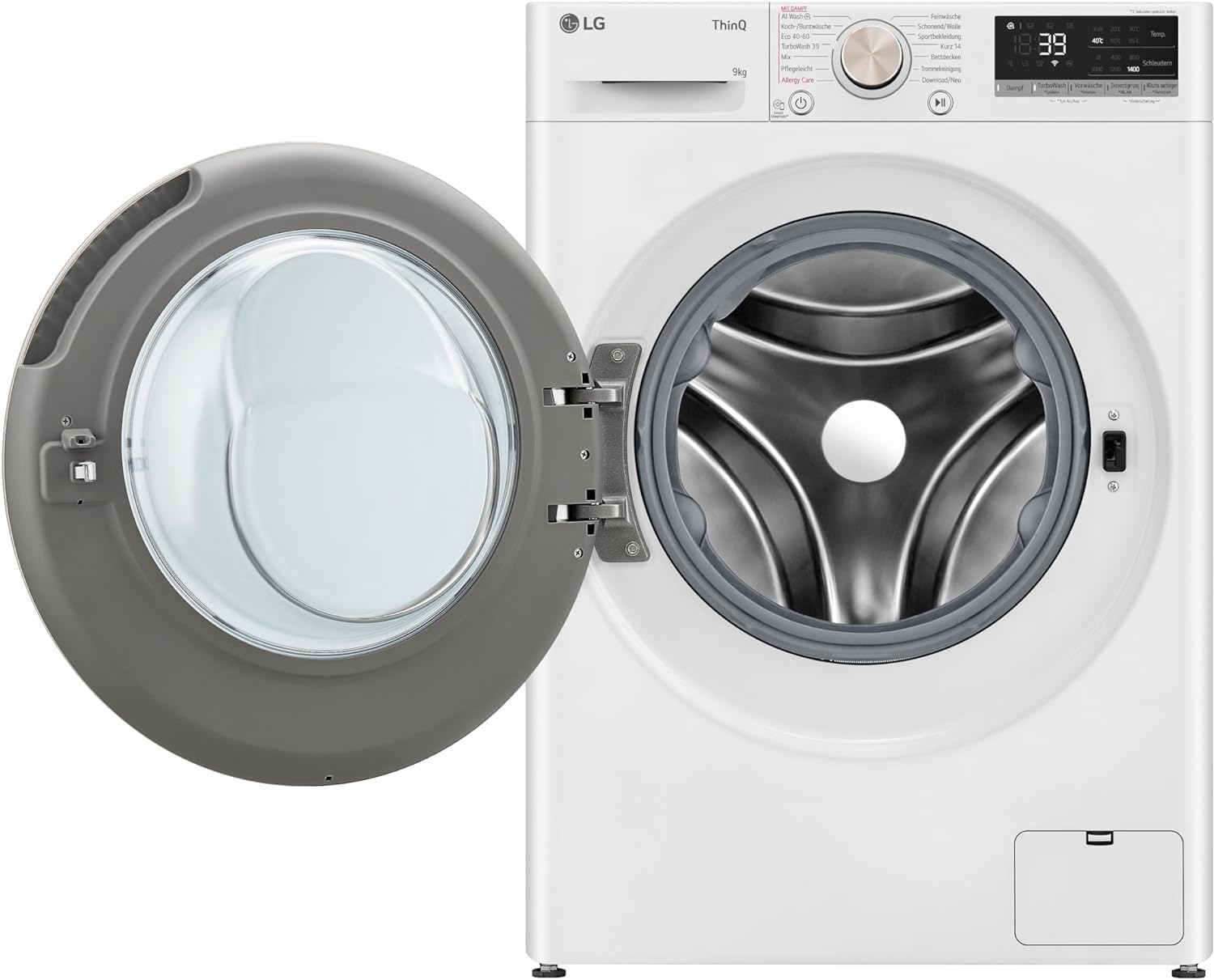 LG F4WV7080 Frontlader-Waschmaschine – 8 kg, 1400 U/min, AI Direct Drive, Dampfreinigung, Wi-Fi, Energieeffizienz Triple A, Weiß