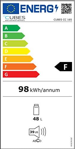 CUBES Mini-Kühlschrank 48 L – Retro Getränkekühlschrank Coca-Cola Design, tragbar & energiesparend
