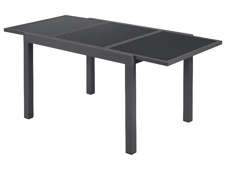 LIVARNO home Houston 9-teiliges Aluminium-Garten-Set – Ausziehbarer Tisch + 8 Hohe Stühle, Grau