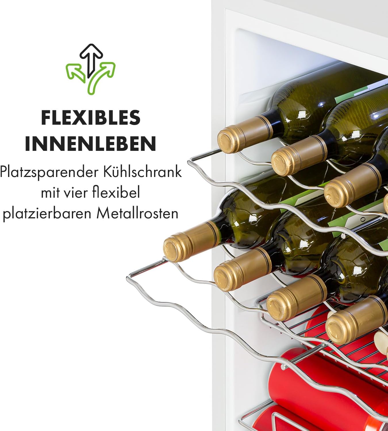 Klarstein Mini-Kühlschrank 80 L mit Glastür – Leise, Energieeffizient, Ideal für Getränke, Party & Camping