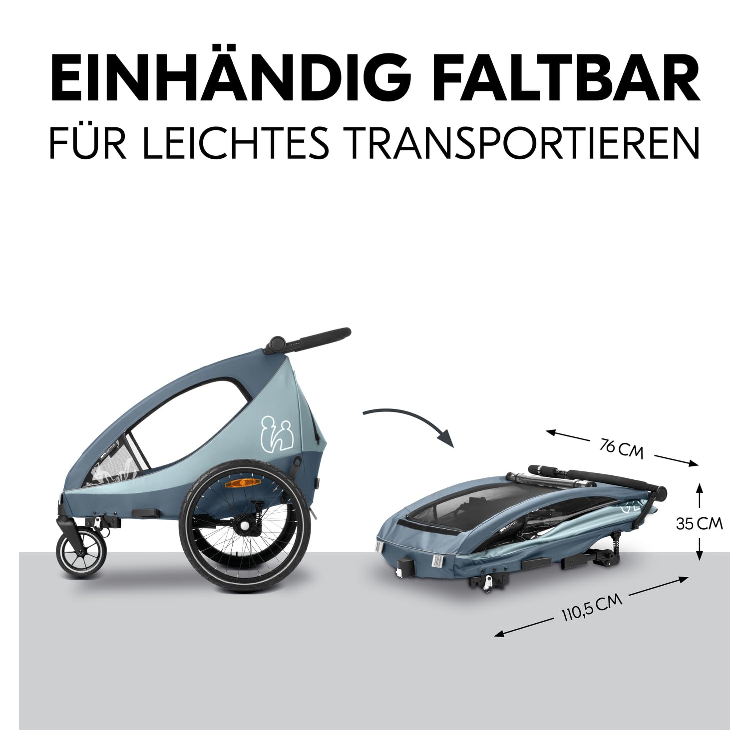 hauck Dryk Duo Plus – 2-in-1 Fahrradanhänger & Kinderwagen
