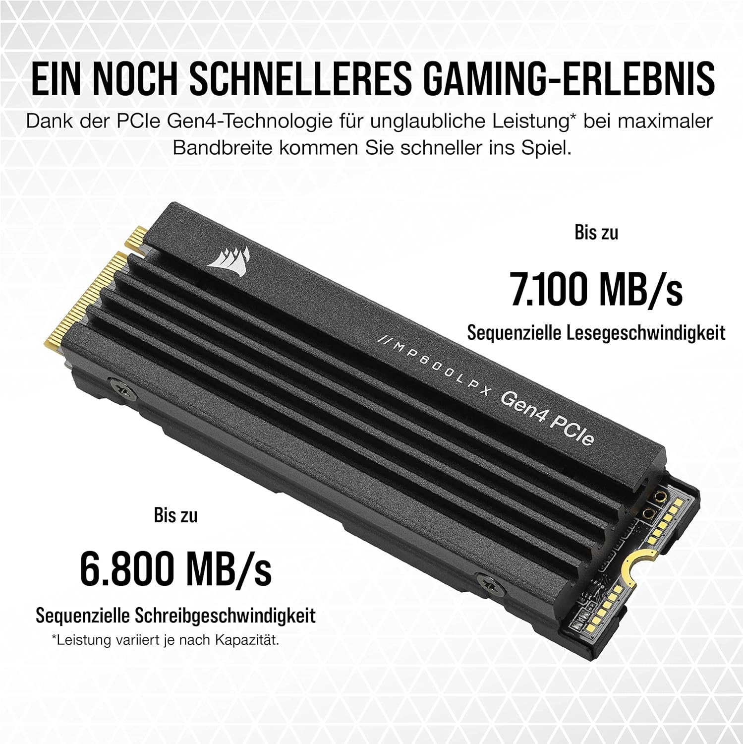 Corsair MP600 PRO LPX 1 TB M.2 PCIe Gen4 NVMe SSD – Höchste Geschwindigkeit für Gaming & High-End-PCs