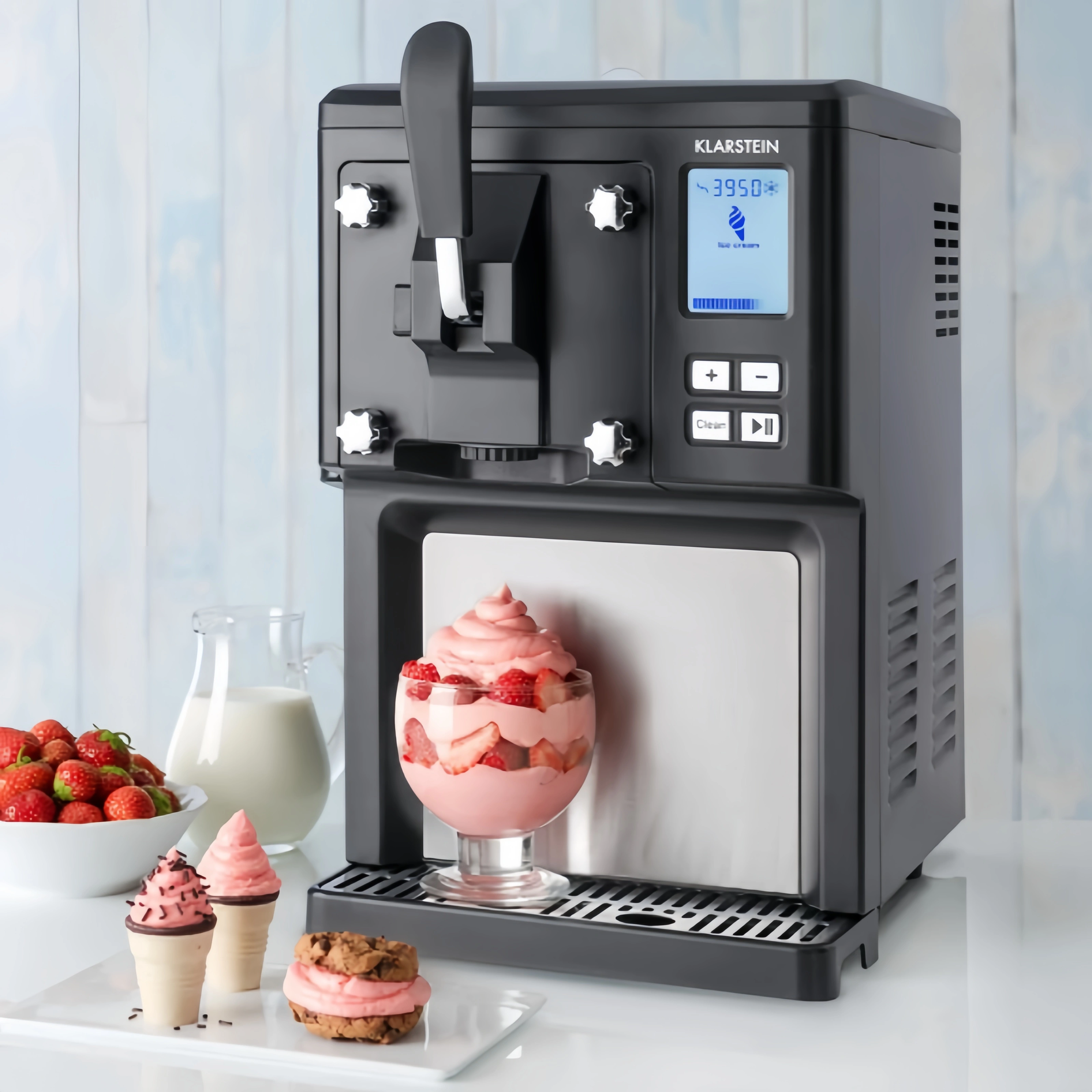 Klarstein Sweet Sundae Eismaschine – 1,5 L, Kompressor, selbstkühlend, Edelstahl
