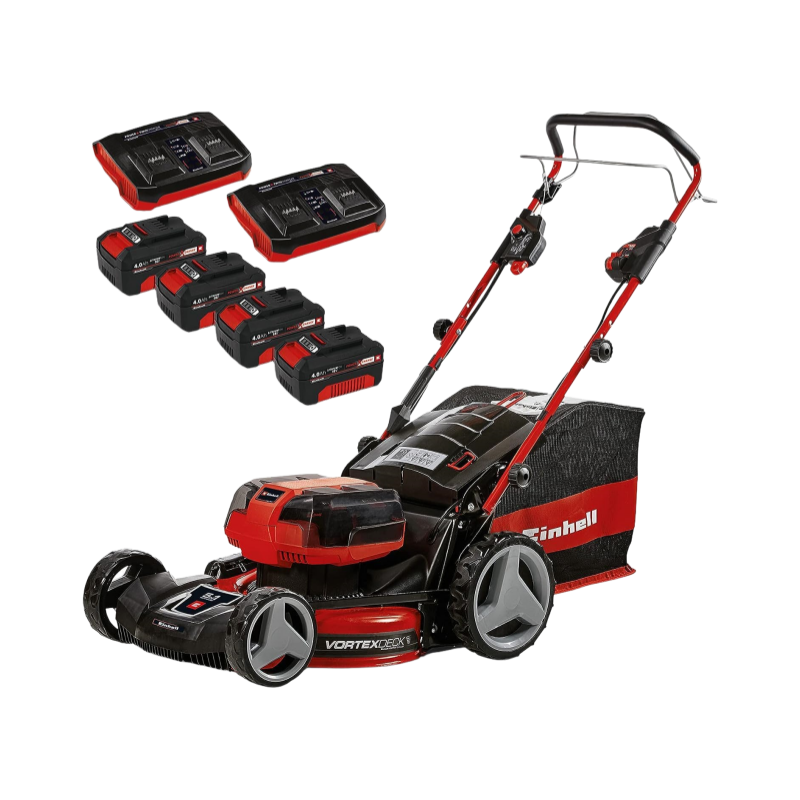 Einhell Akku-Rasenmäher GE-CM 36/47 S HW Li Kit – 4x Power X-Change Akkus