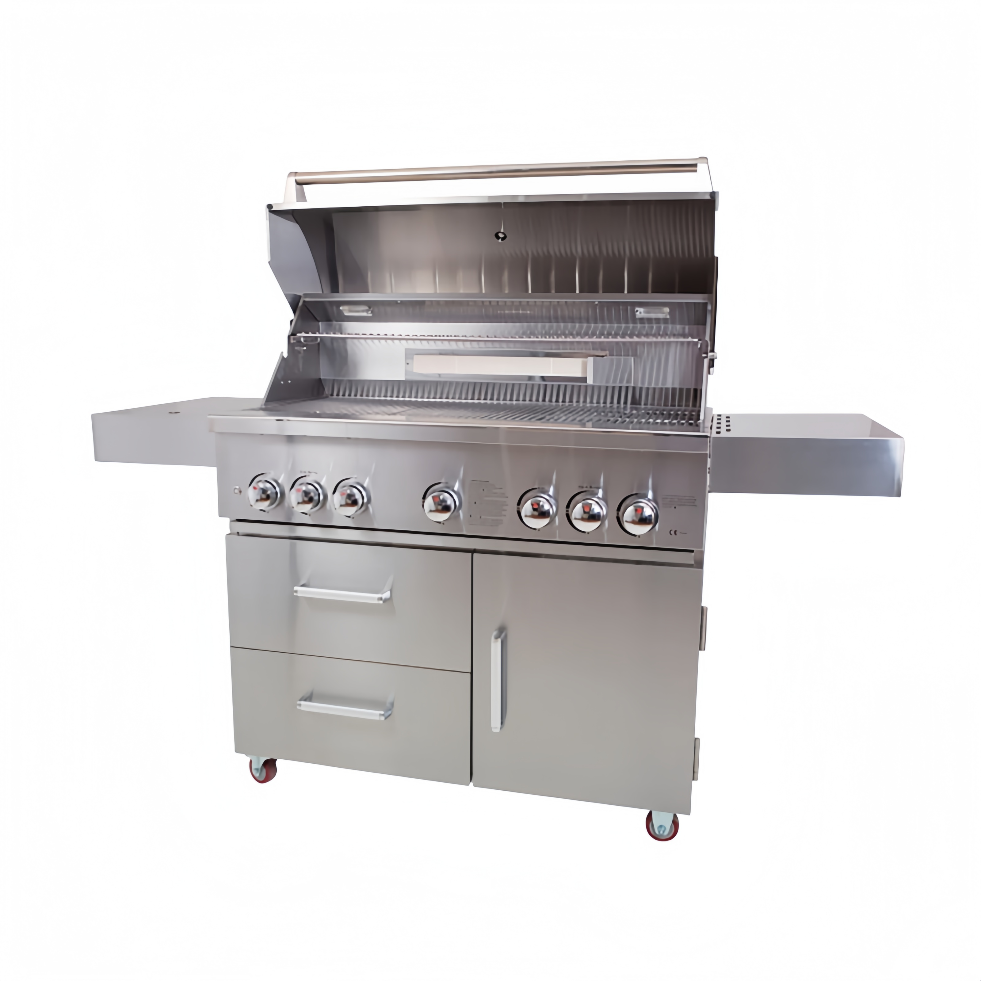 Parrilla de Gas KOBE PROFESSIONAL 5+2 – 5 Quemadores + Cocina Lateral y Quemador Trasero, Acero Inoxidable