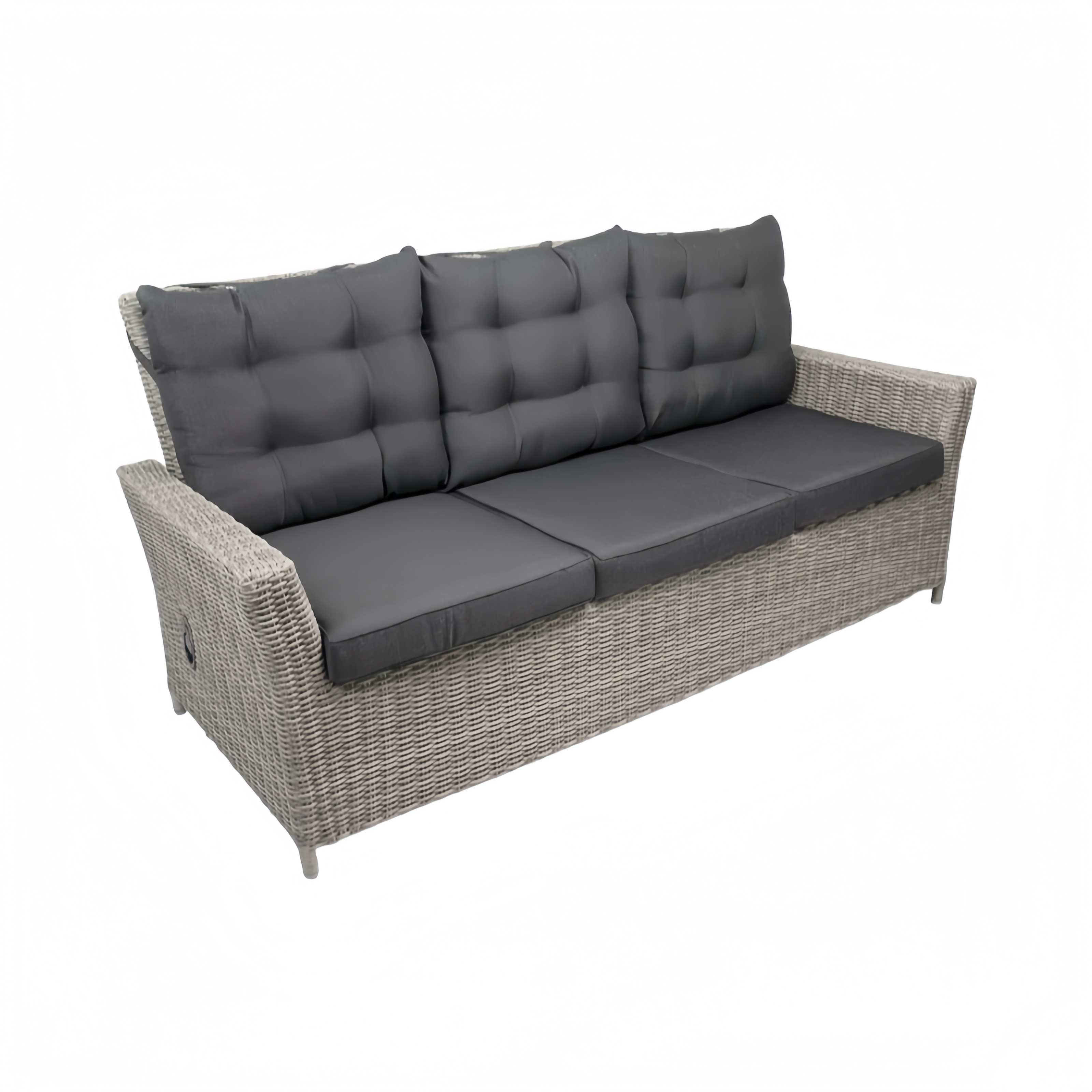 Bellavista Alu-Luxus Asti 6-teilig – Garten-Lounge Set: 3-Sitzer Sofa, 2 Sessel, 2 Hocker, Tisch, verstellbare Rückenlehne
