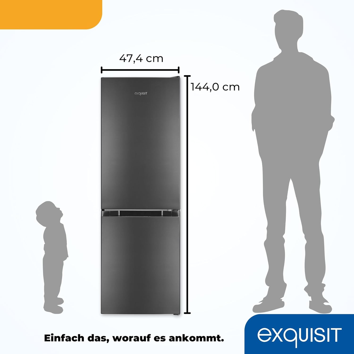 Exquisit Kühl-Gefrierkombination KGC5231-60-E-050C – 157 L, 4-Sterne-Gefrierfach, Alarm-Funktion