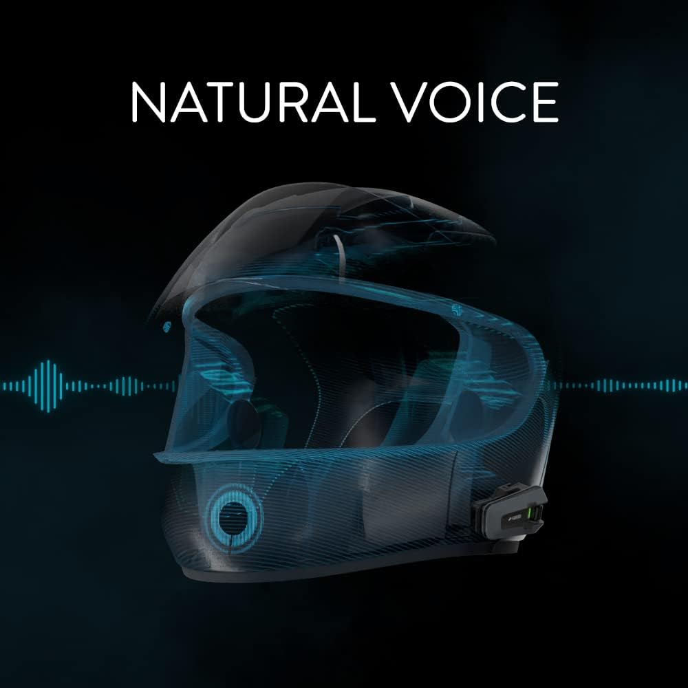 Cardo PACKTALK Edge – Motorrad Bluetooth Kommunikationssystem Headset Intercom (Einzelpack, Schwarz)