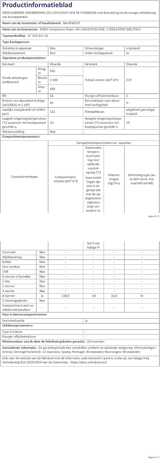 Bauknecht GT 219 A3+ Gefriertruhe – 215 L, Supergefrieren, ECO Energiesparen