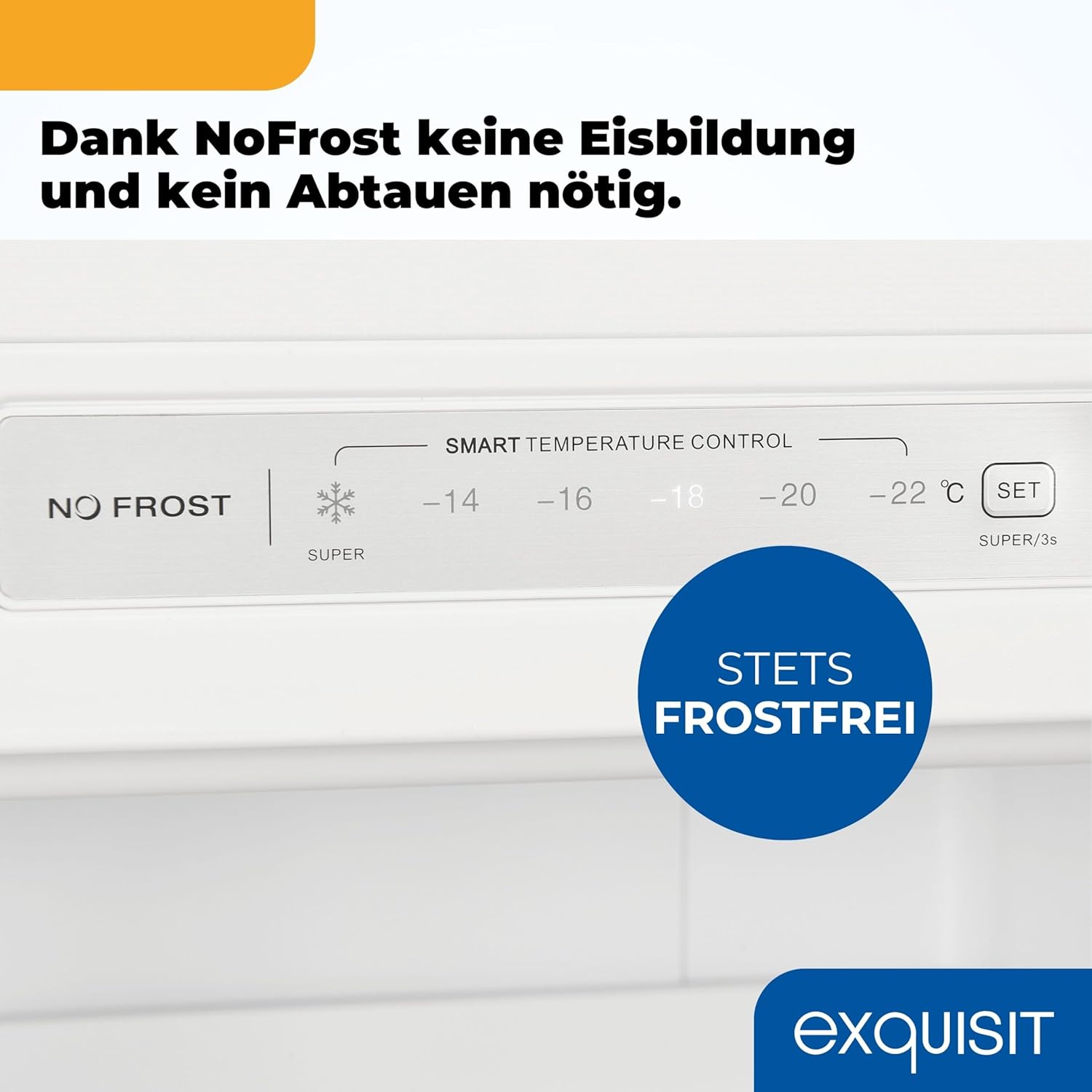 Exquisit Gefrierschrank GS5231-NF-H-040C – 161L Nutzinhalt, NoFrost, Türalarm