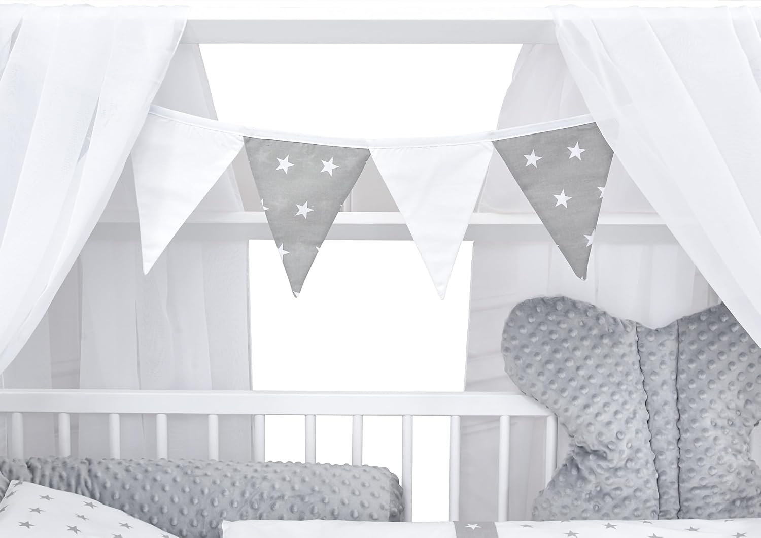Baby Delux Babybett Hausbett – 60x120 cm, Komplett Set, Schublade & Rausfallschutz