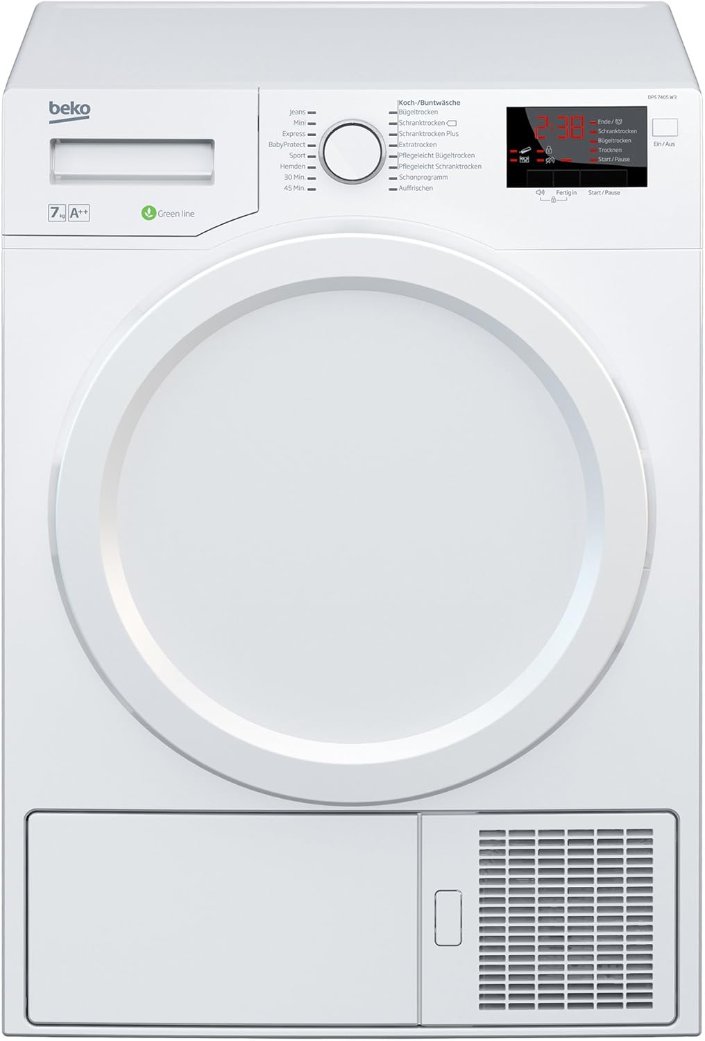 Beko DHC742GXS – 7 kg Beladung, Wärmepumpentechnologie, 15 Programme