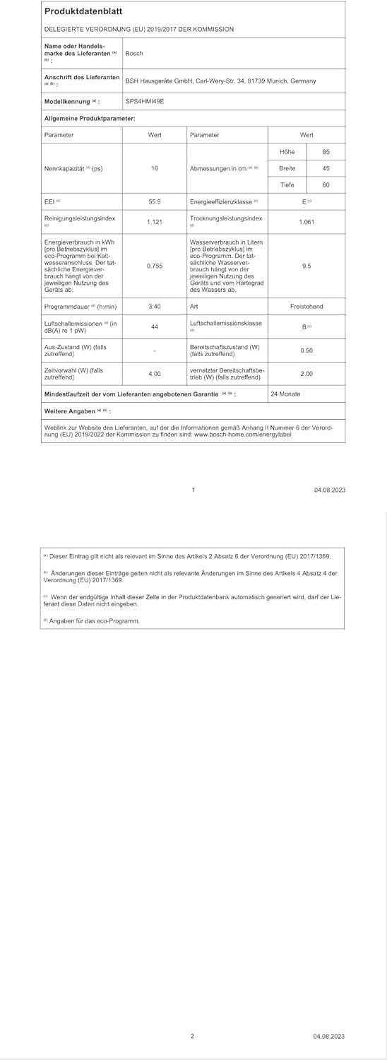 Bosch SPV2IKX10E Serie 2 – Vollintegriert, 45 cm breit, Extra Trocknen
