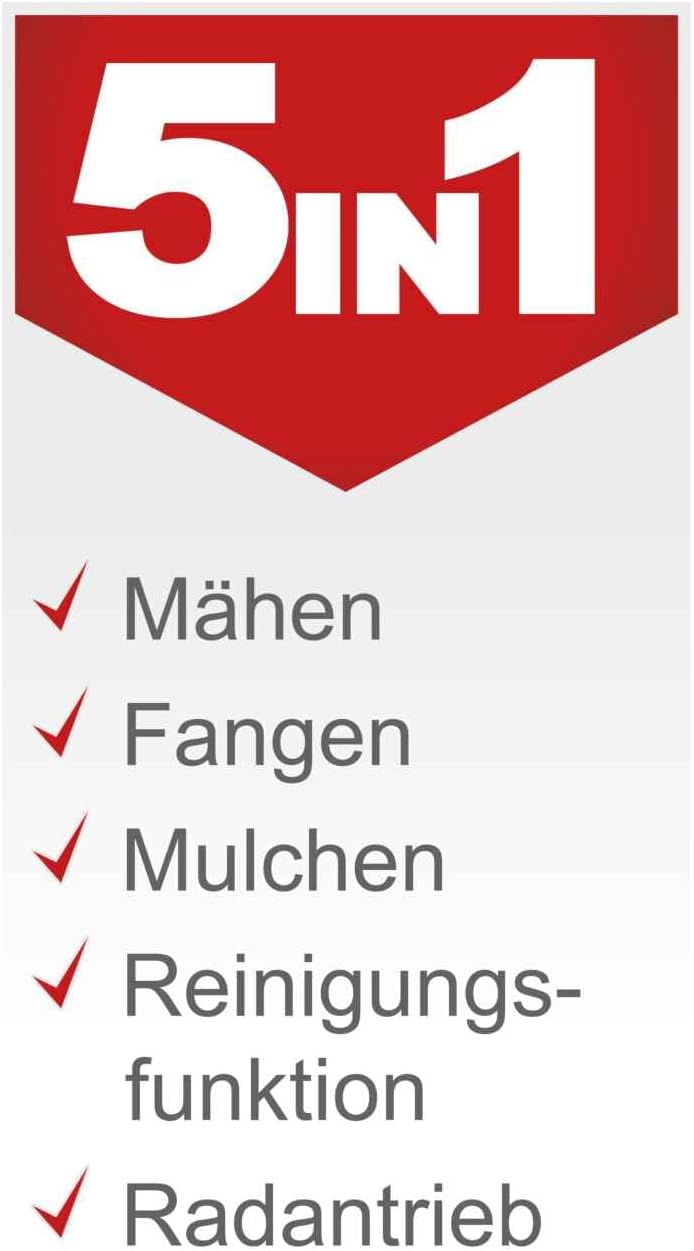 Scheppach MS150-42 Benzin-Rasenmäher – 3,7 PS, 42 cm, Mulch & Fangkorb