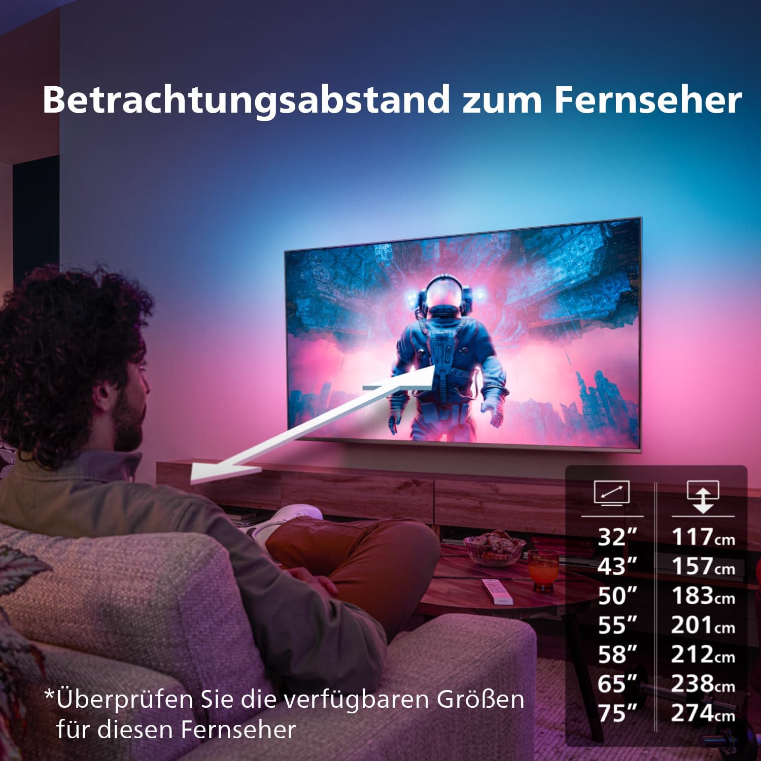 Philips Ambilight 43PUS8109 – 43 Zoll 4K LED Smart TV mit Titan OS & Dolby Atmos