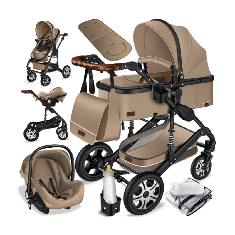 KESSER® Loops 3 in 1 Kinderwagen – Babywanne, Buggy Sportsitz, Auto-Babyschale