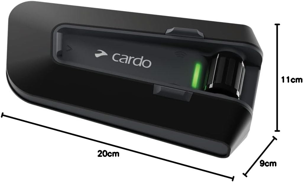 Cardo PACKTALK Edge – Motorrad Bluetooth Kommunikationssystem Headset Intercom (Einzelpack, Schwarz)