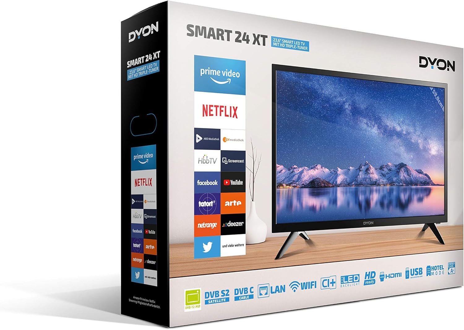DYON Smart 43 VX – 43 Zoll Full HD Smart TV mit Triple Tuner, App Store & Streaming-Diensten