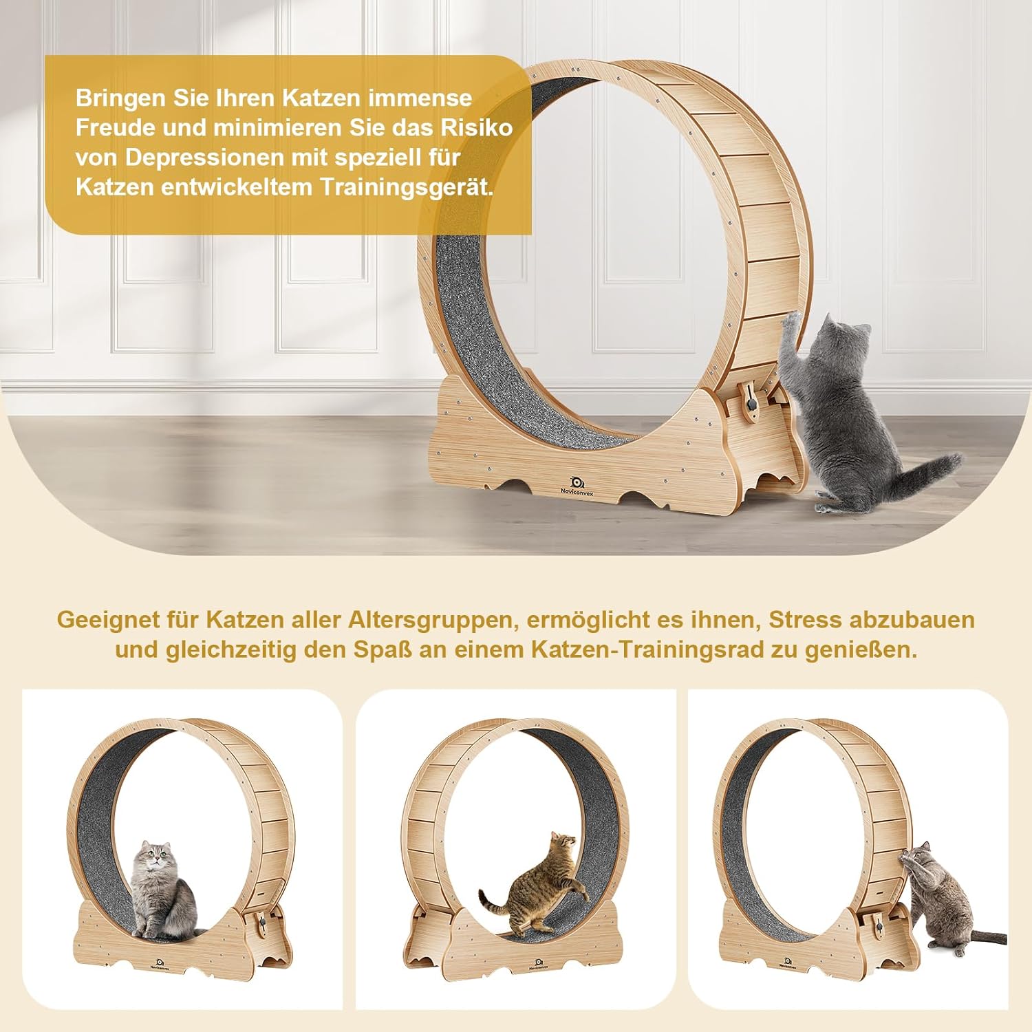 Naviconvex Katzen-Laufrad XXL – Ø 135 cm