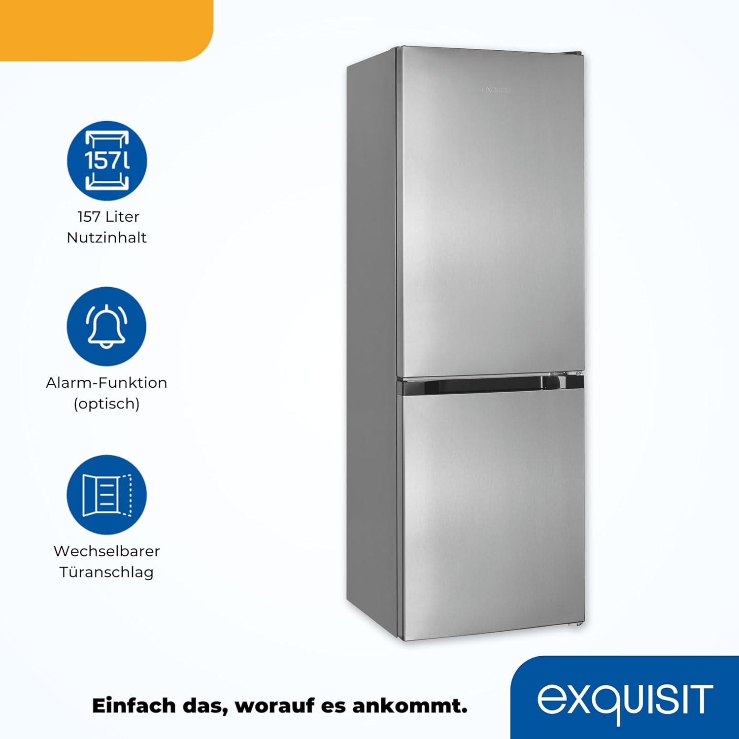 Exquisit Kühl-Gefrierkombination KGC5231-60-E-050C – 157 L, 4-Sterne-Gefrierfach, Alarm-Funktion