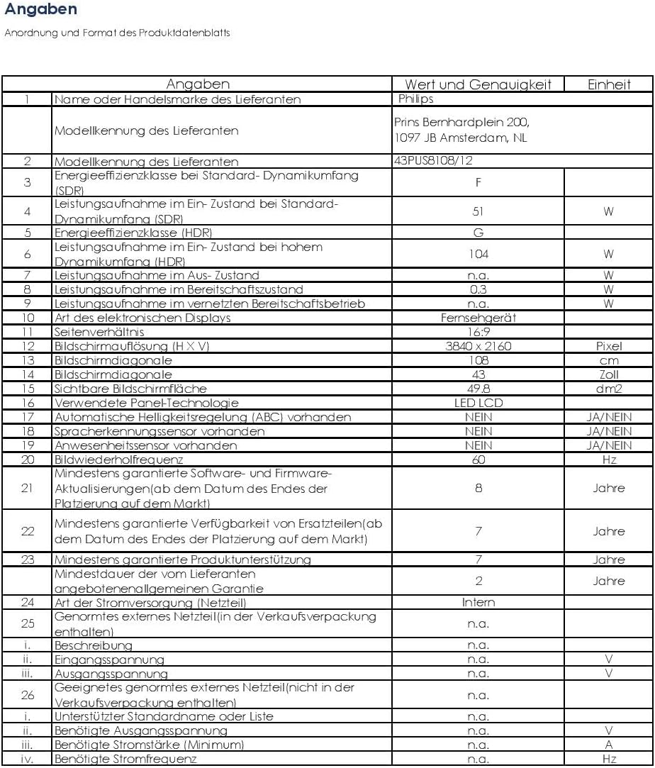 Philips Ambilight 43PUS8109 – 43 Zoll 4K LED Smart TV mit Titan OS & Dolby Atmos