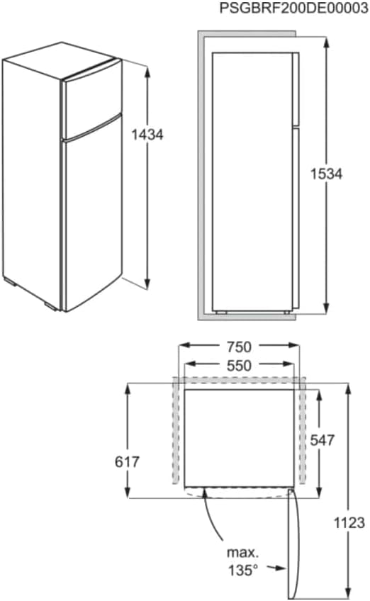 AEG RDB424E1AX Kühlautomat Serie 5000 – 206 L, Gefrierfach oben, Edelstahl-Look mit Anti-Fingerprint