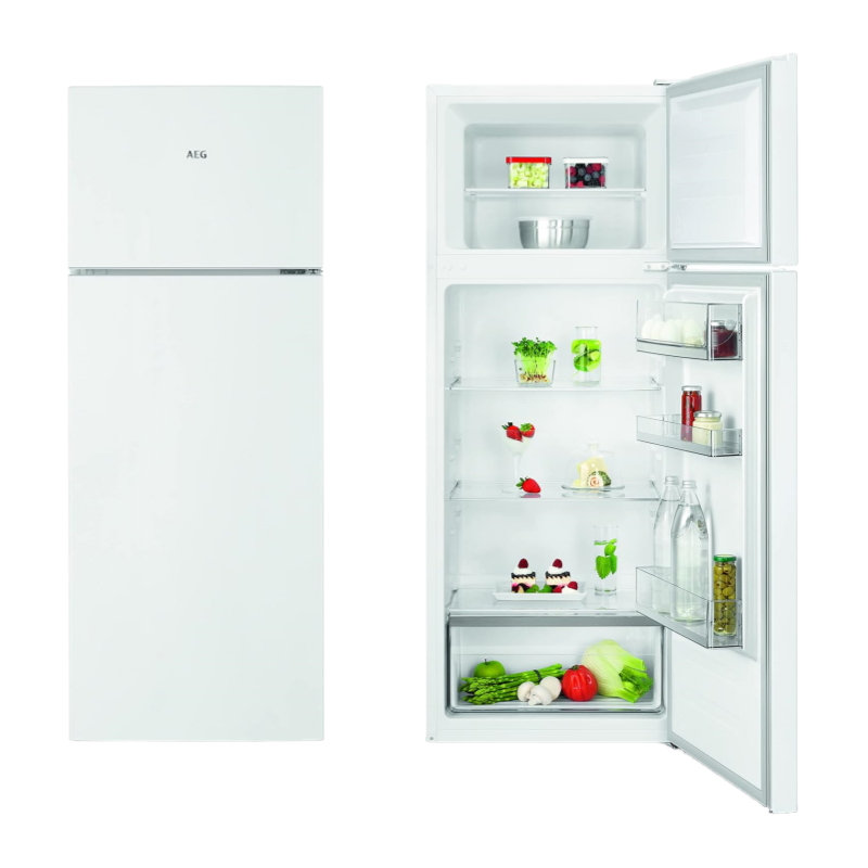 AEG RDB424E1AX Kühlautomat Serie 5000 – 206 L, Gefrierfach oben, Edelstahl-Look mit Anti-Fingerprint