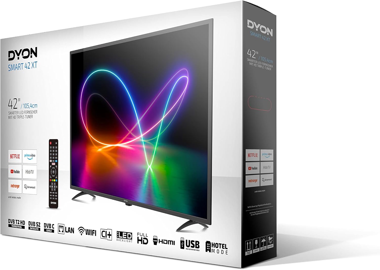 DYON Smart 43 VX – 43 Zoll Full HD Smart TV mit Triple Tuner, App Store & Streaming-Diensten