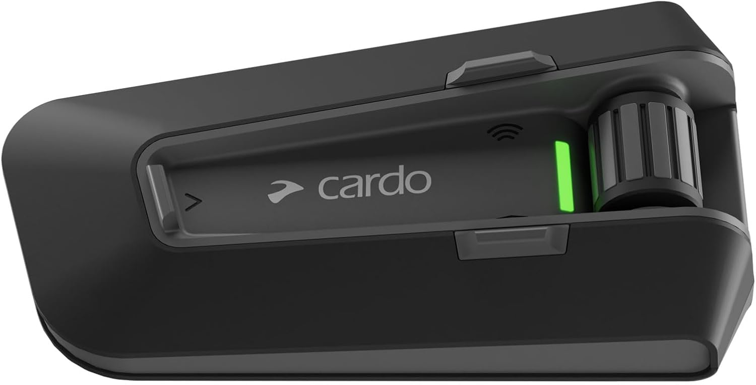 Cardo PACKTALK Edge – Motorrad Bluetooth Kommunikationssystem Headset Intercom (Einzelpack, Schwarz)
