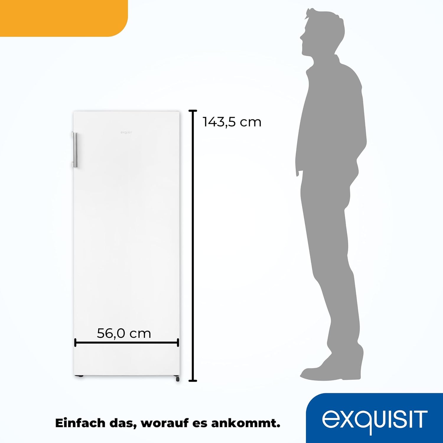 Exquisit Gefrierschrank GS5231-NF-H-040C – 161L Nutzinhalt, NoFrost, Türalarm