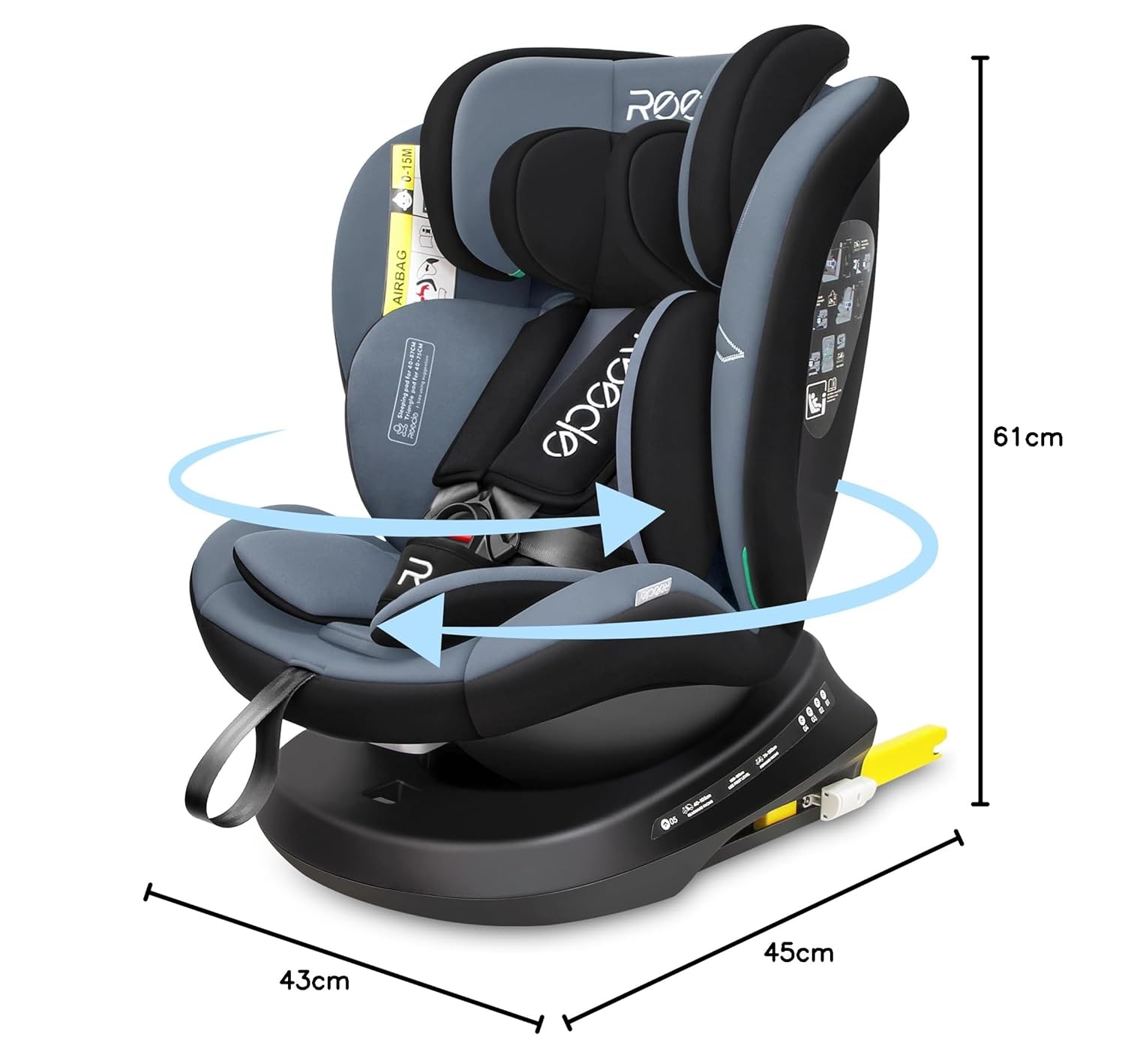 Reecle 360 i-Size – Kindersitz 40-150 cm, ISOFIX, 0-12 Jahre, Reboarder