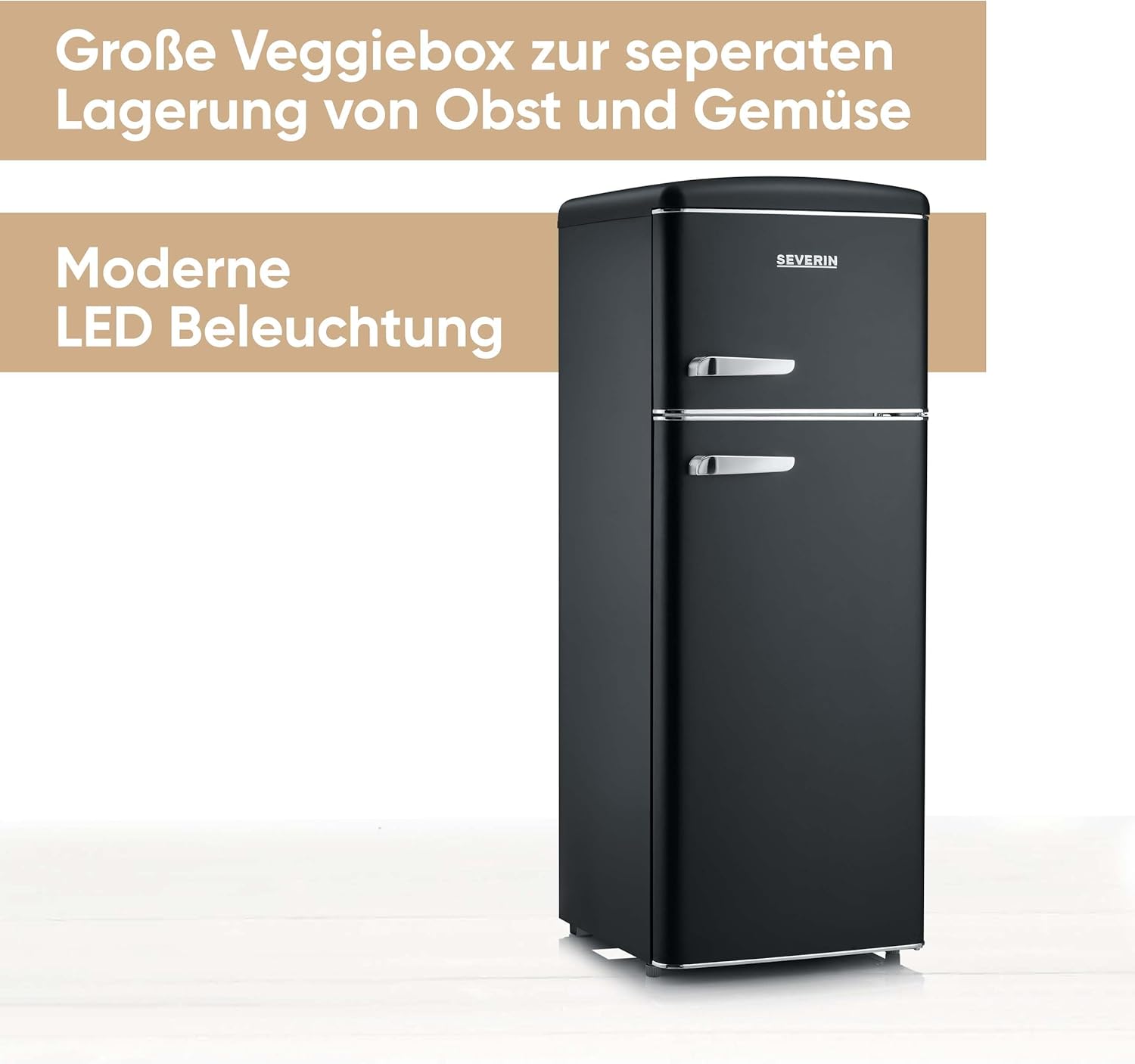 SEVERIN RKG 8933 – Kühl-/Gefrierkombination, 206 L, platzsparend, creme