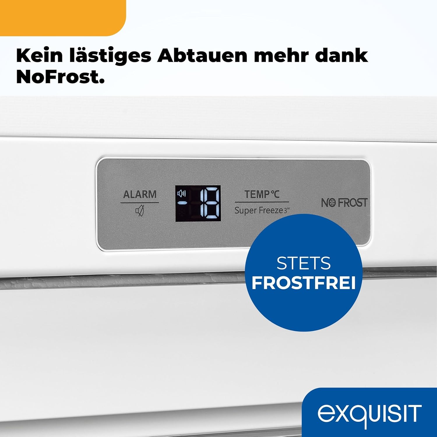 Exquisit Gefrierschrank GS5231-NF-H-040C – 161L Nutzinhalt, NoFrost, Türalarm