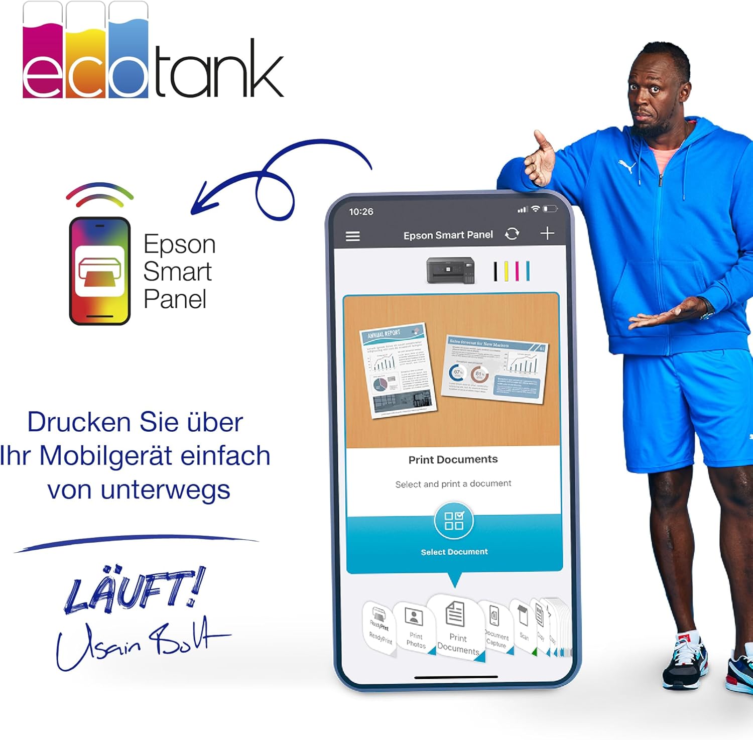 Epson EcoTank ET-4800 – A4, Multifunktion, Wi-Fi, Tintentanks für 3 Jahre