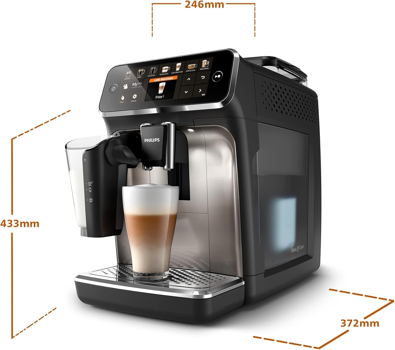 Philips Serie 5400 Kaffeevollautomat – LatteGo Milchsystem, 12 Kaffeespezialitäten, 4 Benutzerprofile