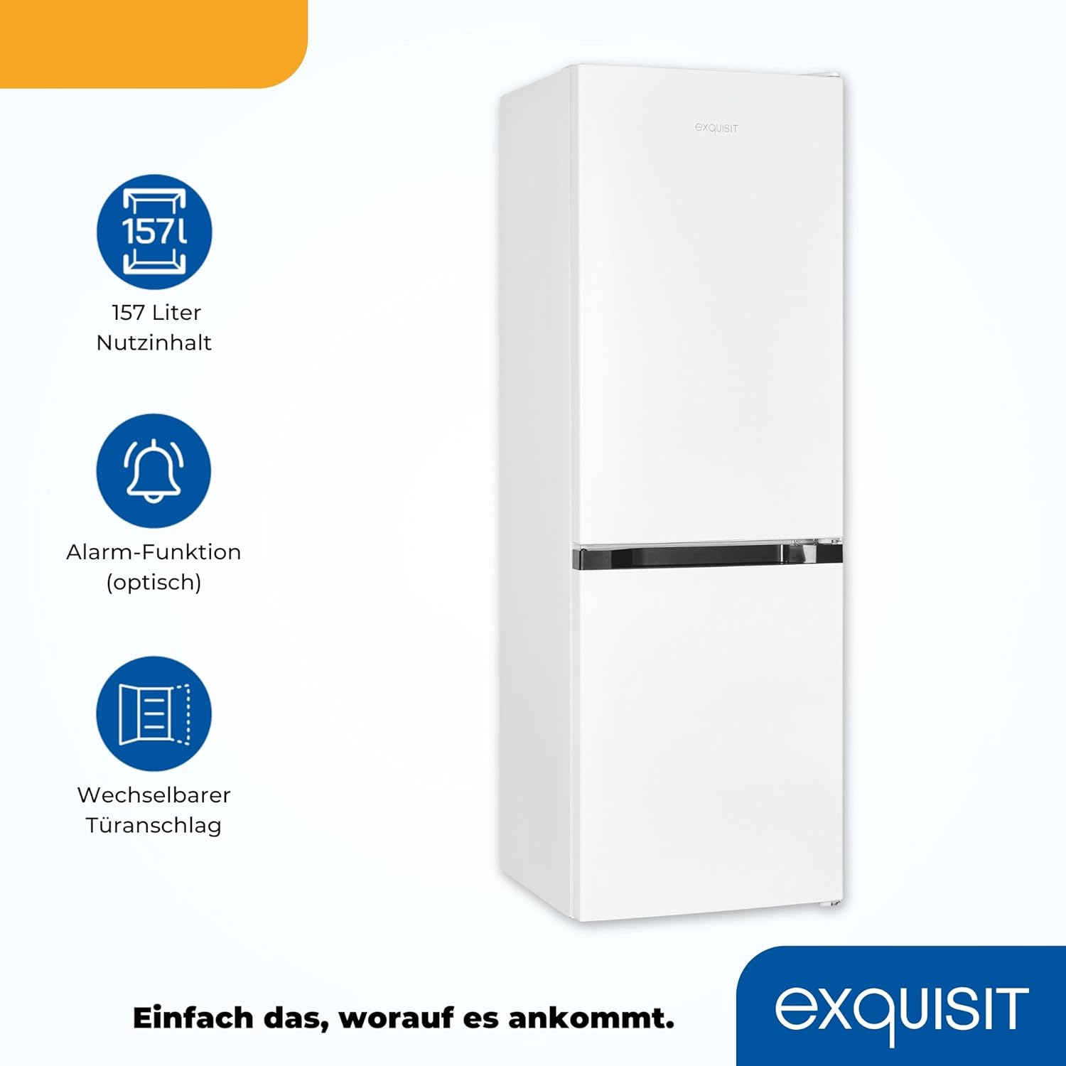 Exquisit Kühl-Gefrierkombination KGC5231-60-E-050C – 157 L, 4-Sterne-Gefrierfach, Alarm-Funktion