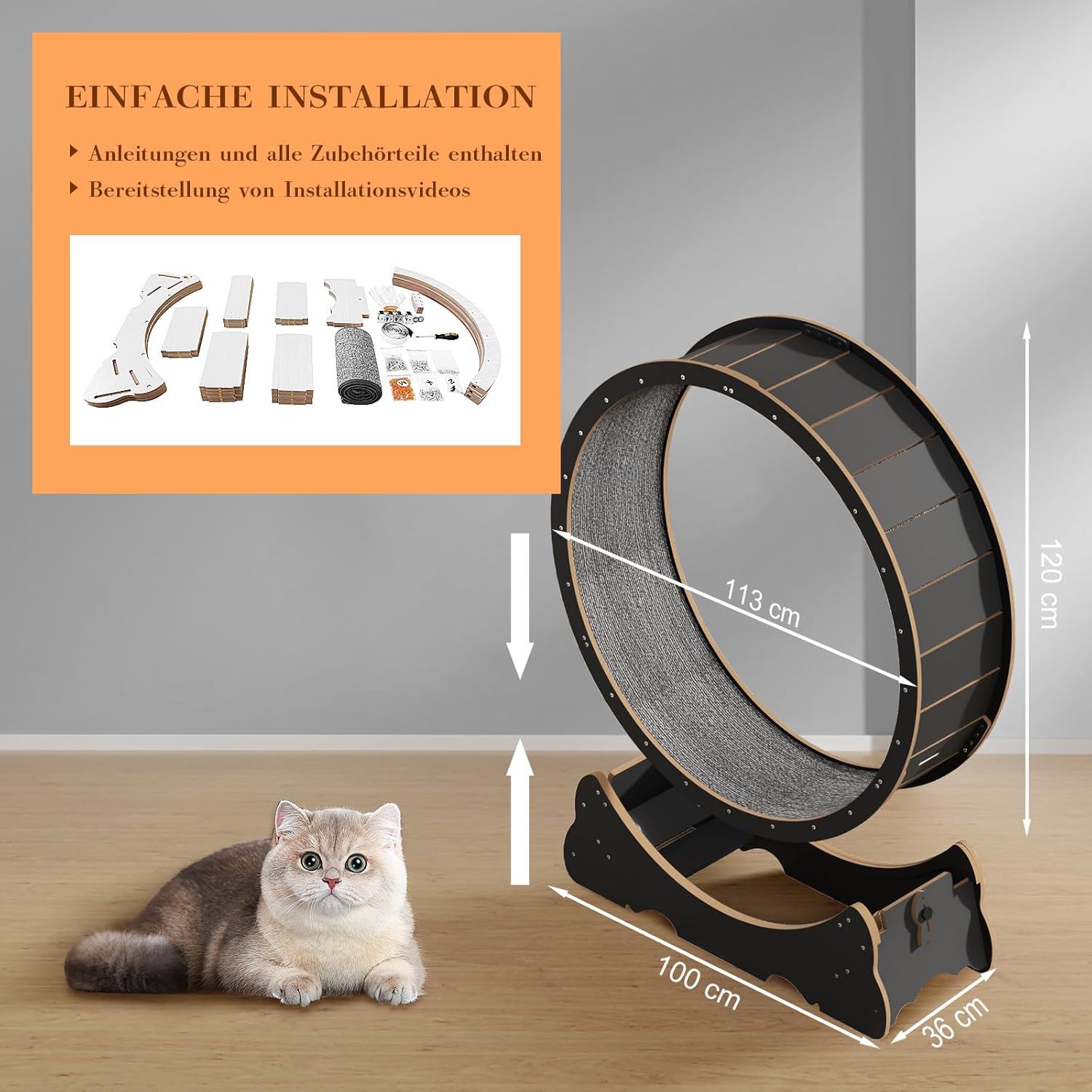 Naviconvex Katzen-Laufrad XXL – Ø 135 cm