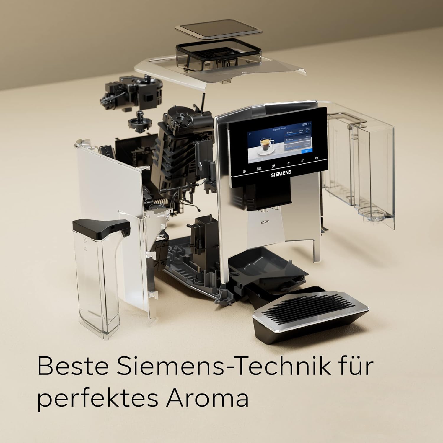 Siemens EQ900 TQ903D03 Kaffeevollautomat – 1500 W, Full-Touch-Display, App-Steuerung