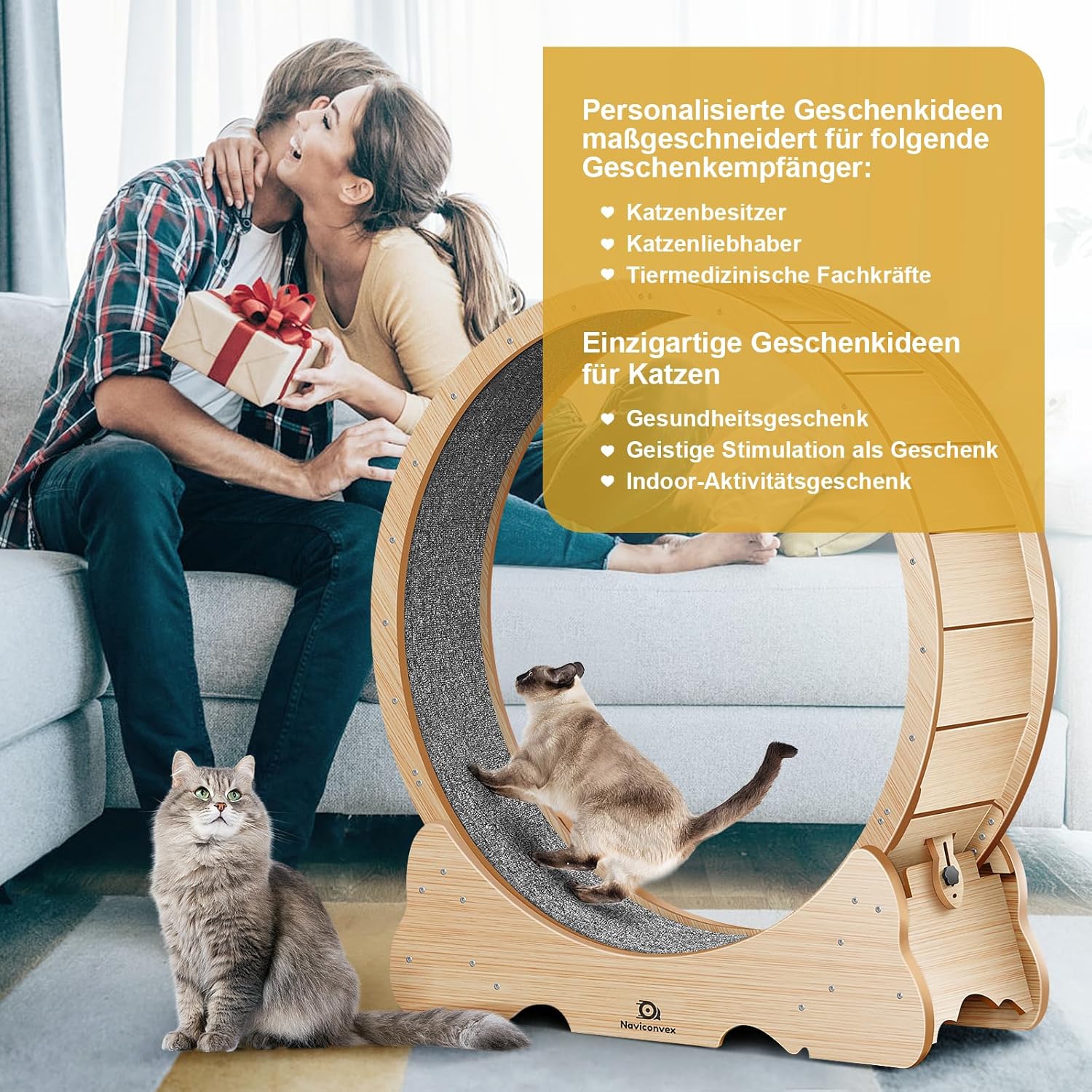 Naviconvex Katzen-Laufrad XXL – Ø 135 cm