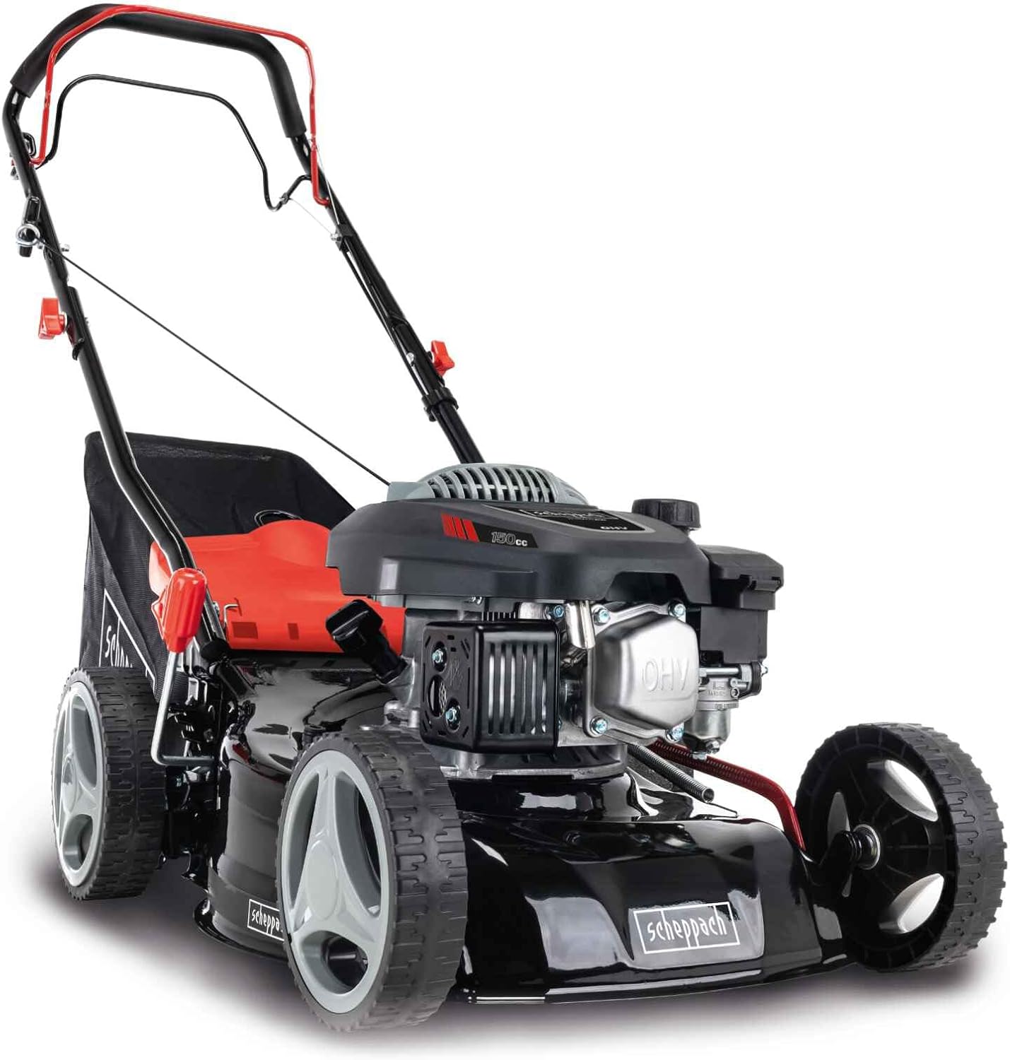 Scheppach MS150-42 Benzin-Rasenmäher – 3,7 PS, 42 cm, Mulch & Fangkorb