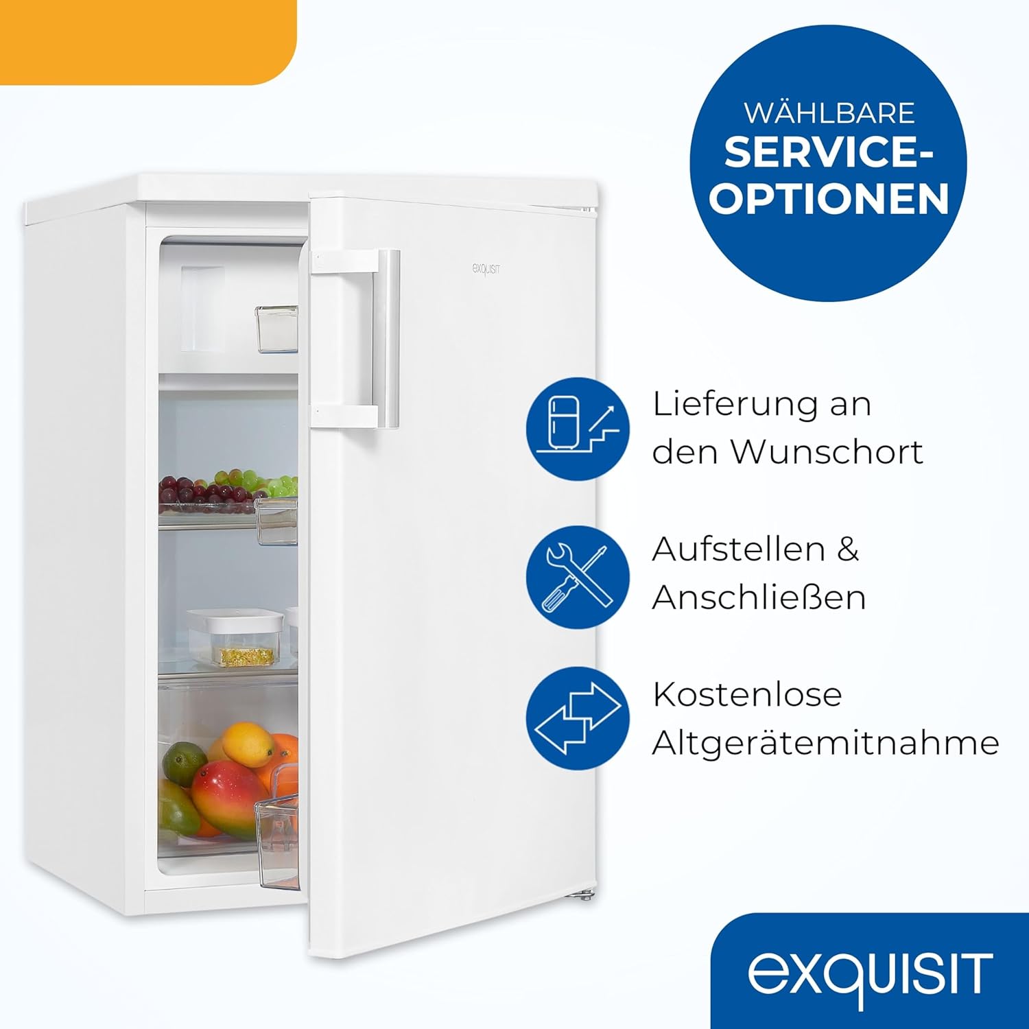 Exquisit KS516-4-H-010D Kühlschrank – 120 Liter, 4-Sterne-Gefrierfach, freistehend